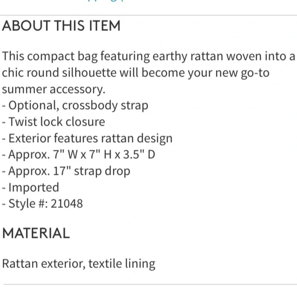 Urban Expressions Rattan Circular tote NEW!!! - Picture 6 of 6